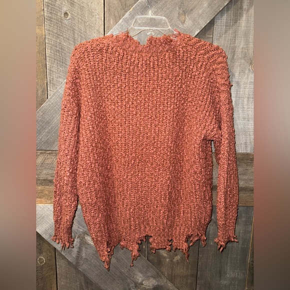 Staccato Distressed Rust Colored Sweater, women’s size large - Picture 4 of 4